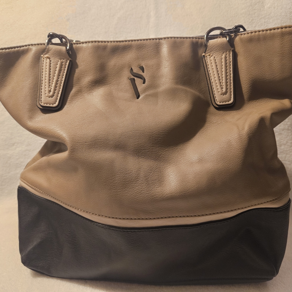 Two-Tone Tan and Black Women's Bag
